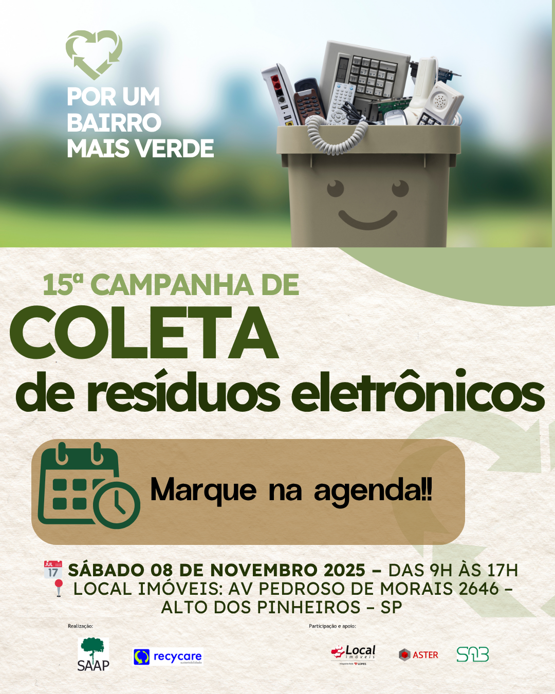 Campanha de reciclagem da SAAP vai distribuir plantas alimentícias